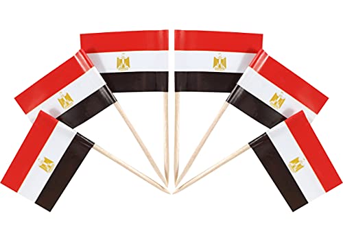 QQSD Egypt Toothpick Flag Egyptian Small Mini Cupcake Topper Flags100 pcs - Image 1