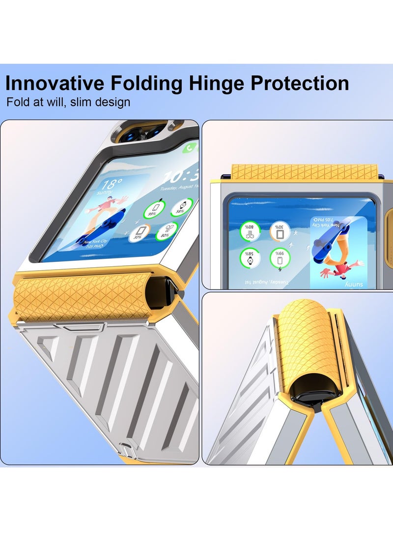 Excefore Phone Cover Case, Designed for Samsung Flip 5 Heavy Duty Shockproof Full Body Protective Plating Phone Case Cover, Compatible with Galaxy Z Flip 5 Case 5 G 2023 - Image 2