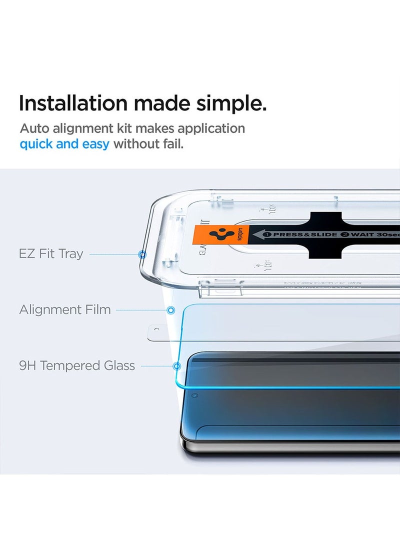 Spigen - GLAStR EZ Fit HD for Samsung Galaxy S24 PLUS Tempered Glass Screen Protector [2 PACK] with Easy Install Tray - Image 1