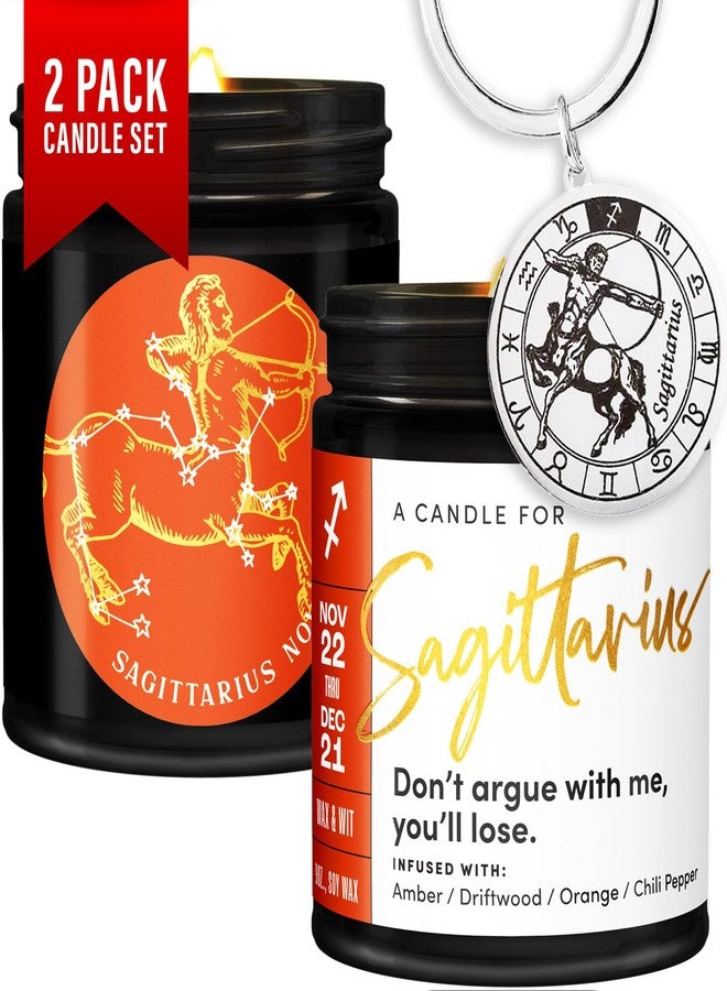 WAX & WIT Sagittarius Gifts for Women, Zodiac Gifts for Women, Astrology Gift for Woman, Zodiac Candles, Sagittarius Candle, November December Birthday Gift for Woman - 9oz - Image 1