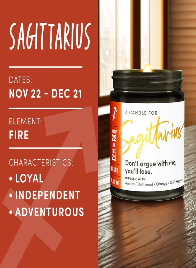 WAX & WIT Sagittarius Gifts for Women, Zodiac Gifts for Women, Astrology Gift for Woman, Zodiac Candles, Sagittarius Candle, November December Birthday Gift for Woman - 9oz - Image 4