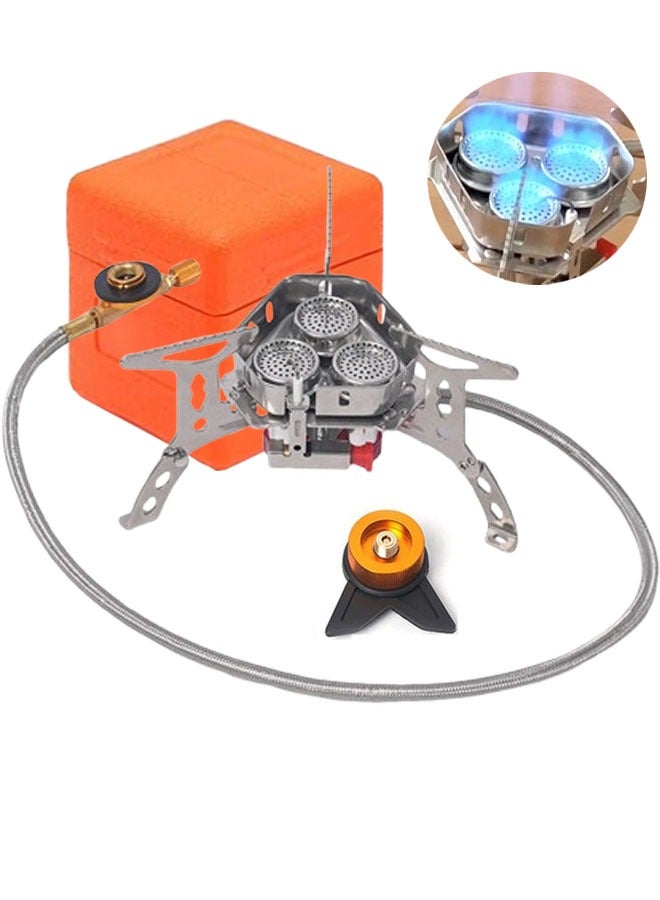 تابيت موقد تخييم محمول بقوة 6800 واط، موقد طهي خارجي محمول مع محول حاوية وقود، إشعال بيزو، حقيبة حمل، موقد غاز للتخييم مقاوم للرياح قابل للطي للتنزه سيرًا على الأقدام - Image 1