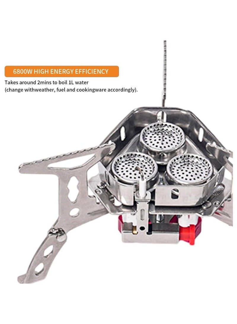 تابيت موقد تخييم محمول بقوة 6800 واط، موقد طهي خارجي محمول مع محول حاوية وقود، إشعال بيزو، حقيبة حمل، موقد غاز للتخييم مقاوم للرياح قابل للطي للتنزه سيرًا على الأقدام - Image 5