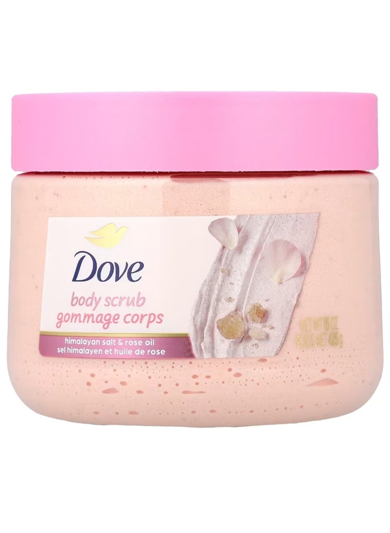 دوف مقشر الجسم دوف (ملح الهيمالايا وزيت الورد) 425جرام
