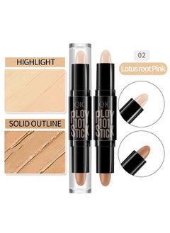 QIC Dual-End Highlighter Makeup Stick Contour Stick, Cream Contour Bronzer Sticks, Waterproof Face Concealer Pen for Body Face Brighten Facial Shade, Create 3D Makeup  - Image 4