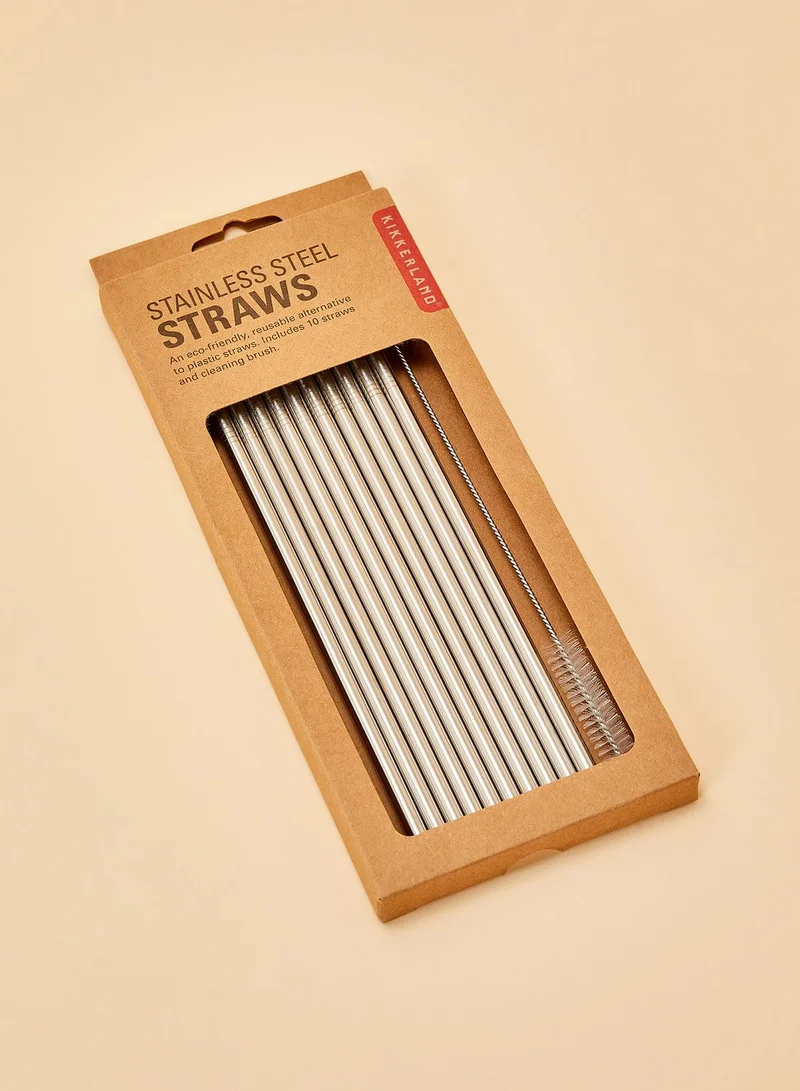 KIKKERLAND 10 Pack Stainless Straw