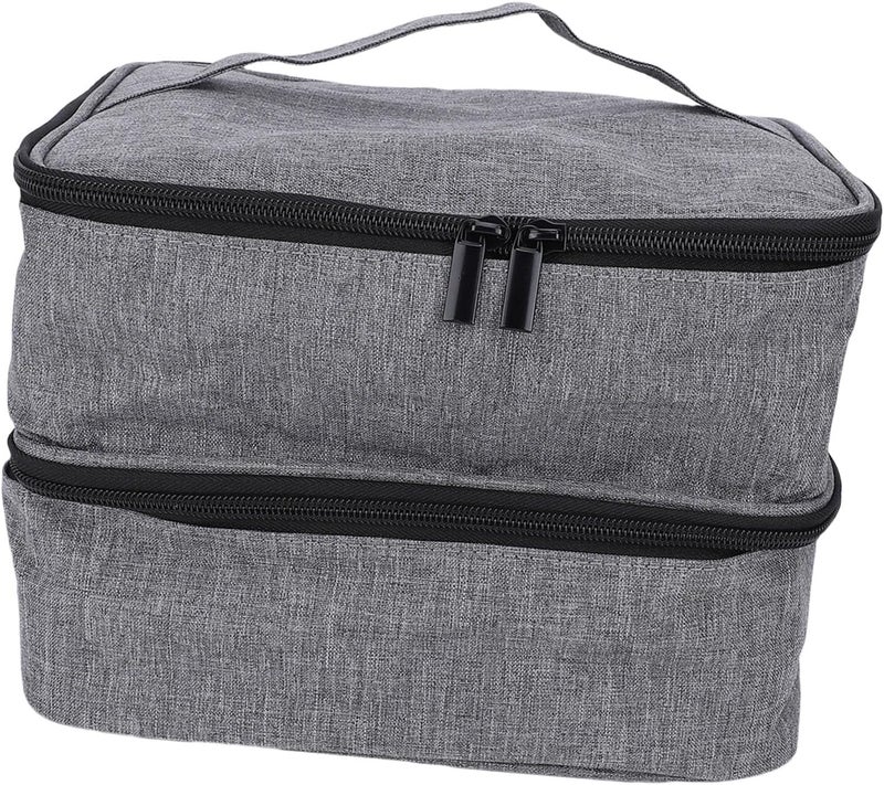 JTLB Nail Polish Bag Holds 30 Bottles Double Layer Gel Nail Polish Kit Case Nail Lamp Holder for Manicure Tools Gray - Image 5