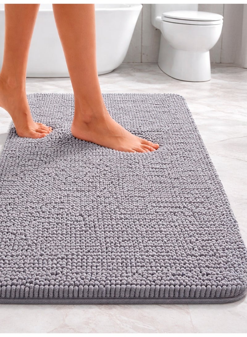 Bathroom Rug, Extra Soft Absorbent Chenille Bath Rugs, Rubber Backing Quick Dry, Machine Washable Bath Mats for Bathroom Floor, Tub and Shower, Home Decor Accessories - Image 1