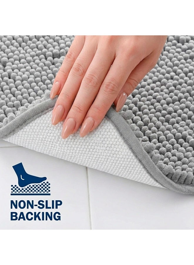 Bathroom Rug, Extra Soft Absorbent Chenille Bath Rugs, Rubber Backing Quick Dry, Machine Washable Bath Mats for Bathroom Floor, Tub and Shower, Home Decor Accessories - Image 4