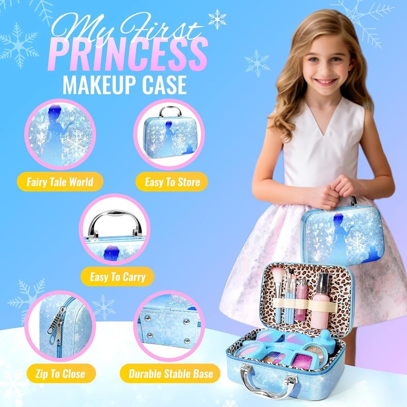 INNOCHEER Pretend Makeup for Toddlers, Fake Play Makeup for Little Girls, Frozen Toy Makeup Set for Girls, Birthday Christmas Princess Gifts Toddler Girl Toys Age 3 4 5 6 7 8 (Not Real Makeup) - Image 4