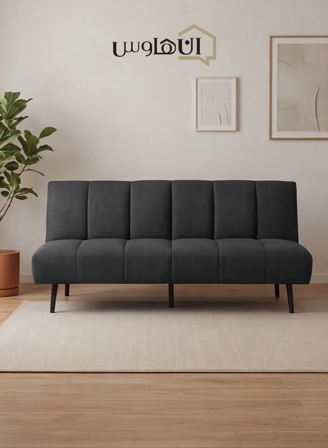 In-House Sana | Sofabed 2 In 1 Upholstered In Linen - Dark Grey - Image 2