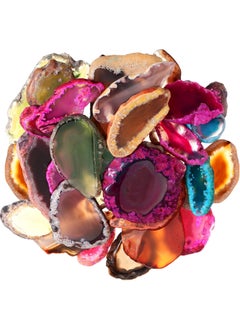 Henoyso 60 Pcs Agate Slices Bulk Geode Light Table Stones Slide Agate Pendants Irregular Healing Crystals Colorful Rock Irregular Table Decors for Home Room DIY Jewelry Decorations, Not Drilled 
