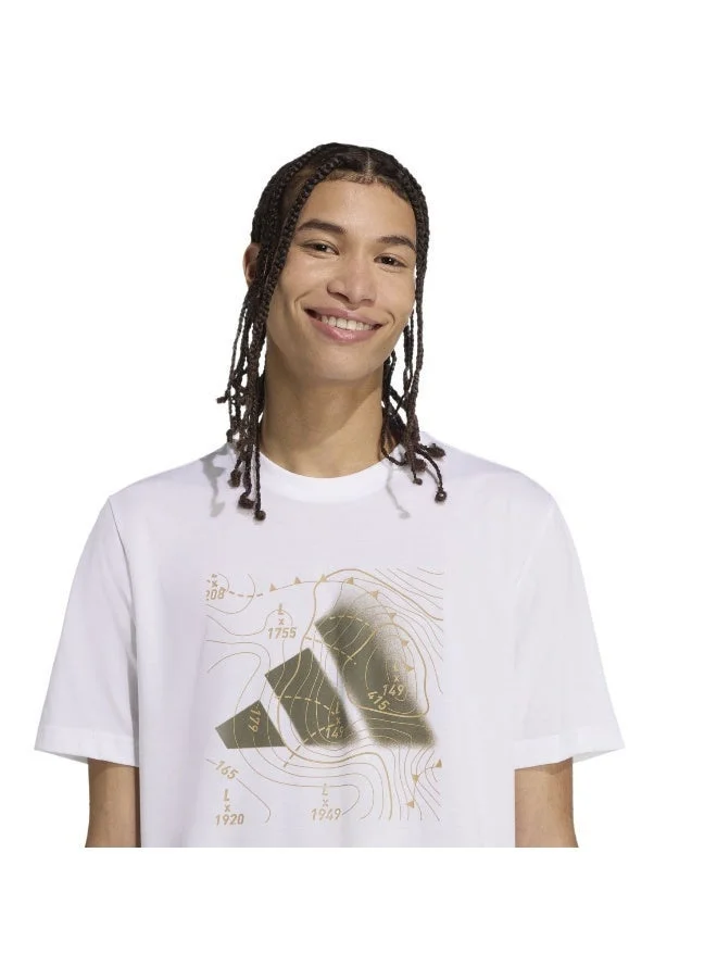 اديداس تي شيرت رجالي أديداس بطبعة شعار   أبيض