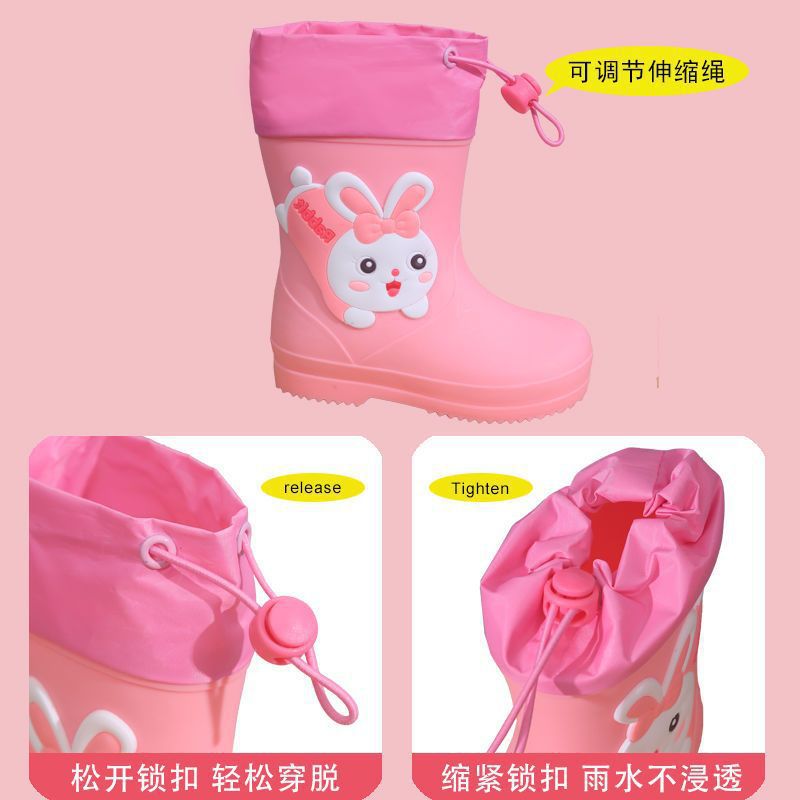Children'S Rain Boots Girls' Non-Slip Children'S Baby Boys' Children'S Drawstring Women'S Rain Boots Student Girls' Water Shoes - Image 5