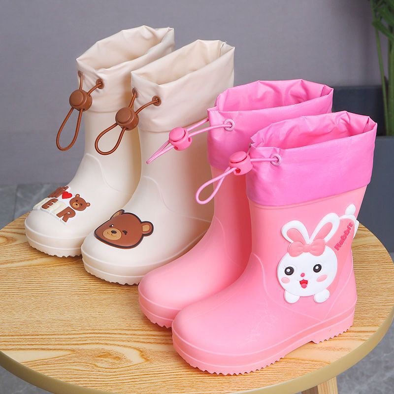 Children'S Rain Boots Girls' Non-Slip Children'S Baby Boys' Children'S Drawstring Women'S Rain Boots Student Girls' Water Shoes - Image 4