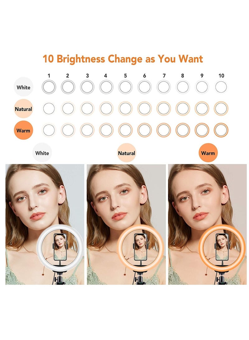 JOMILA Ring Light with Tripod And Phone Holder for Live Stream Makeup Upgraded Extendable Stand with Ring Light for Vlog Photography - Image 4