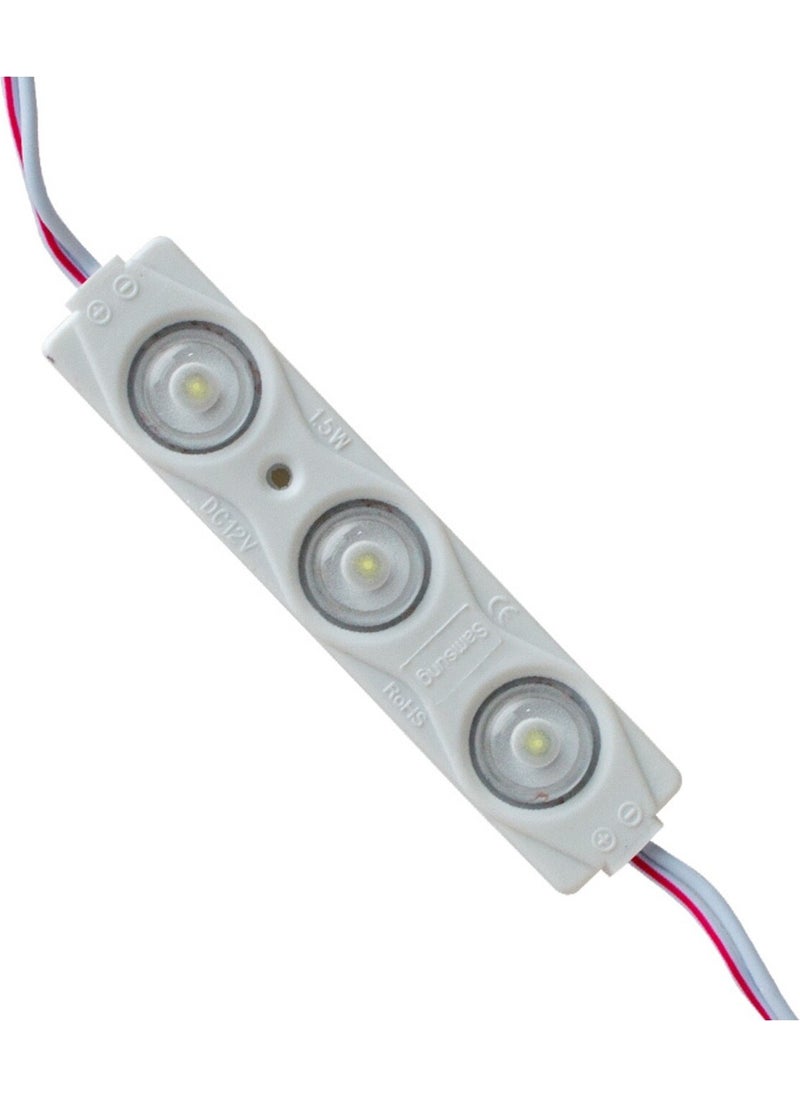 Zembil 5 Pieces White 12V 1.5W 3 LEDs Lensed Finger LED Module 2835 Smd  - Image 2