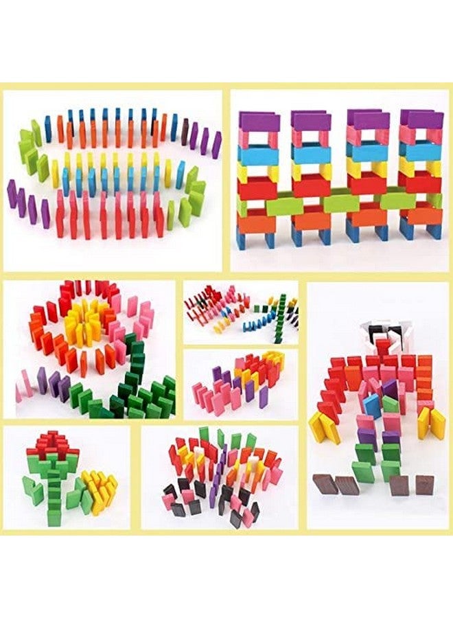 Goyal's 12 Colors Bulk Wooden Domino Blocks - Building Block Tile Game Racing Educational Toy for Kids Birthday Party (120 Pcs) - Image 4