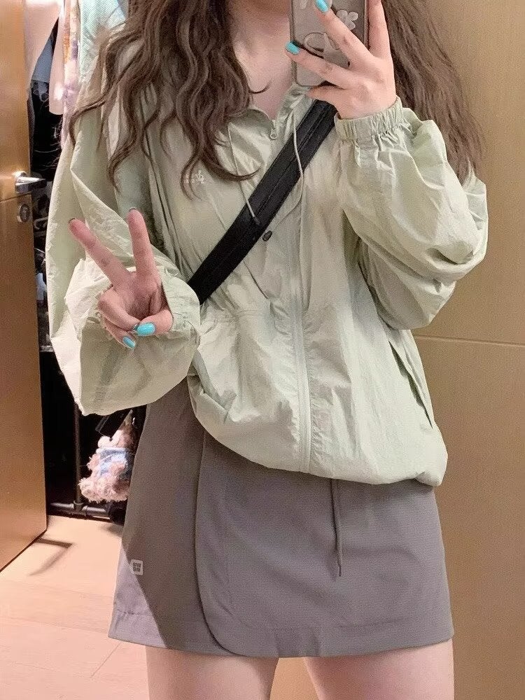 Workwear Jacket For Women Neutral Style Sun Protection Clothing For Women Outdoor Sports Jacket Sun Protection Clothing Hooded Korean Style - Image 5