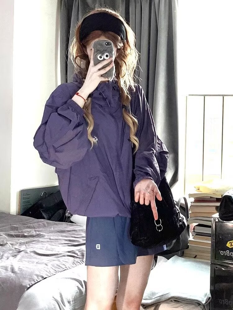 Workwear Jacket For Women Neutral Style Sun Protection Clothing For Women Outdoor Sports Jacket Sun Protection Clothing Hooded Korean Style - Image 3