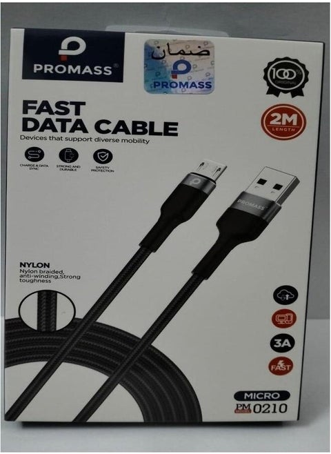 Proass Original Micro Fast Data Charging Cable Black.