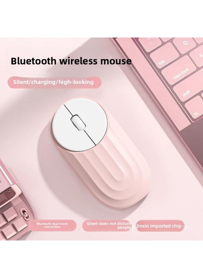Generic - Wireless Mouse Rechargeable Silent Bluetooth Dual-mode Home Office Laptop Desktop External Unlimited Mouse-Specifications:2.4G+bluetooth Dual Template [vibrant Powder] Comes With Mouse Pad + Sticker - Official Standard - Image 1