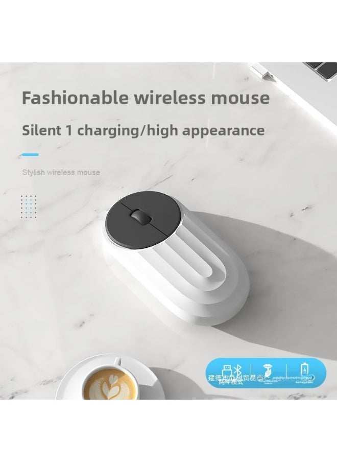 Generic - Wireless Mouse Rechargeable Silent Bluetooth Dual-mode Home Office Laptop Desktop External Unlimited Mouse-Specifications:2.4G+bluetooth Dual Template [vibrant Powder] Comes With Mouse Pad + Sticker - Official Standard - Image 1