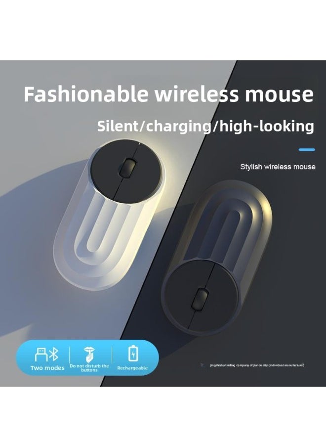 Generic - Wireless Mouse Rechargeable Silent Bluetooth Dual-mode Home Office Laptop Desktop External Unlimited Mouse-Specifications:2.4G+bluetooth Dual Template [vibrant Powder] Comes With Mouse Pad + Sticker - Official Standard - Image 1