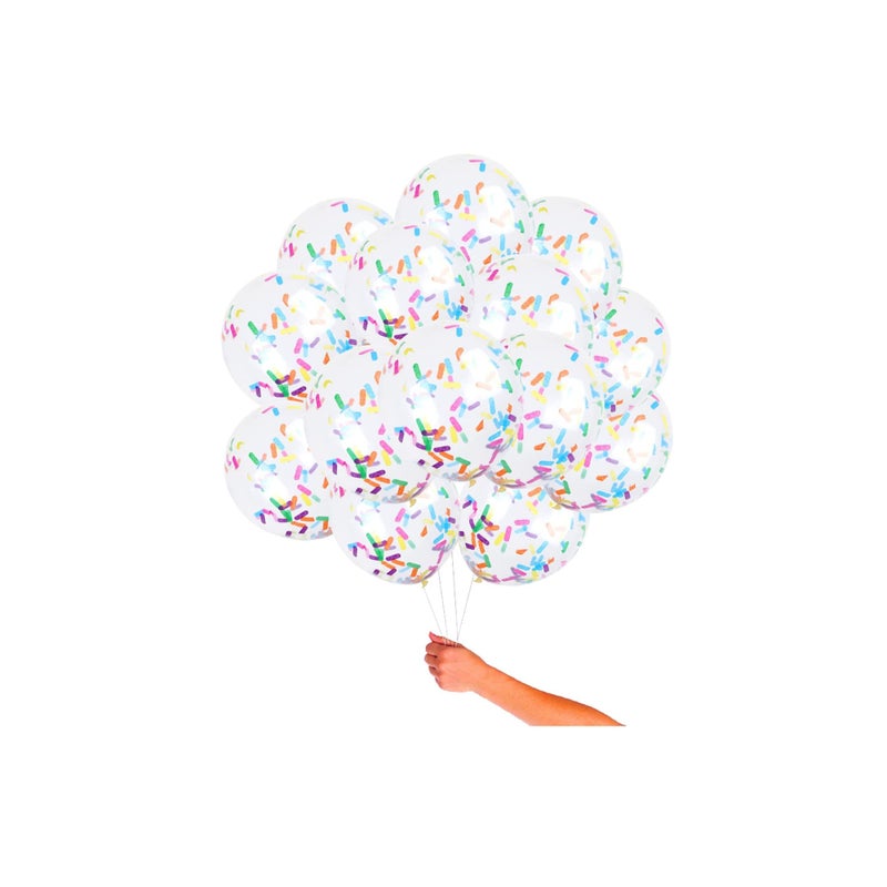 SOLARAE Party Balloons, Birthday Balloons Sprinkles Confetti Balloons Pack - Ice Cream Sprinkle Balloons. Latex Balloons, 12-Inch with Confetti for Party Decorations, Wedding & Bridal, Baby Shower (50PCS) - Image 2