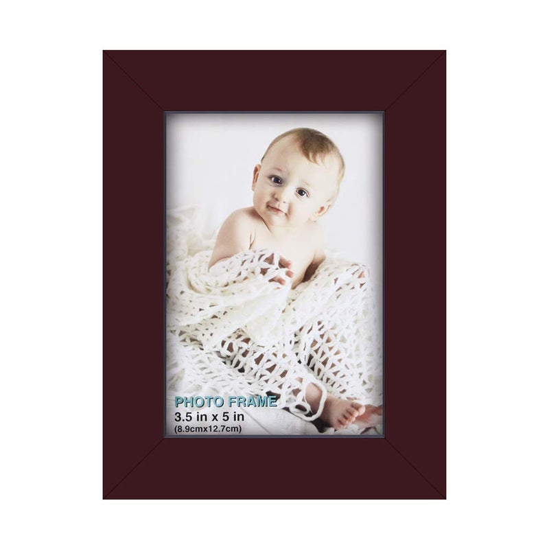 RPJC RPJC 3.5x5 inch Picture Frame Made of Solid Wood High Definition Glass for Table Top Display and Wall Mounting Photo Frame Dark Brown - Image 2