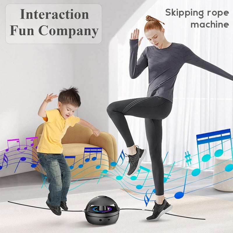WMM Electronic Fitness Jump Rope Portable Motorized Rope Skipping Hopper Game No-Rope Design, Having Fun Exercising with Smart Jump Rope Machine Equipped with 10 Speeds & Jump Counter(Blue) - Image 3