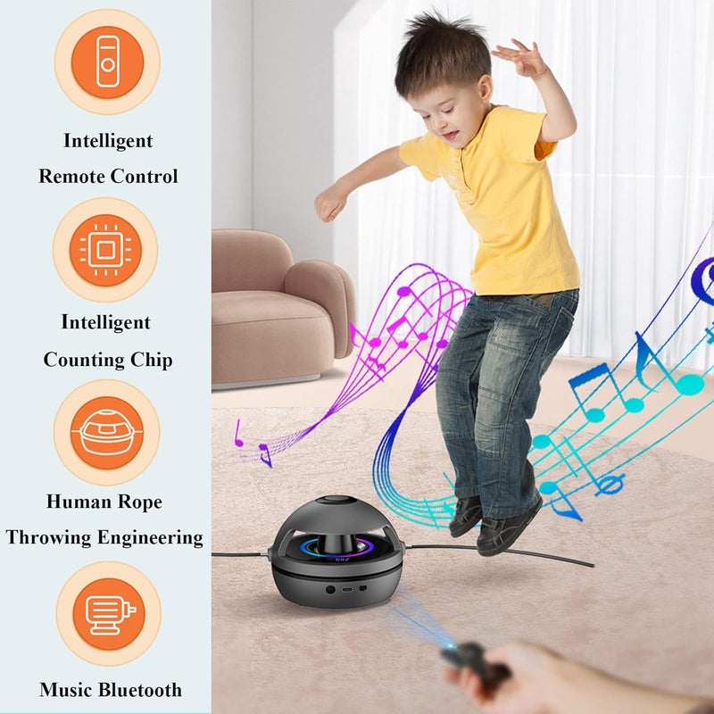 WMM Electronic Fitness Jump Rope Portable Motorized Rope Skipping Hopper Game No-Rope Design, Having Fun Exercising with Smart Jump Rope Machine Equipped with 10 Speeds & Jump Counter(Blue) - Image 2
