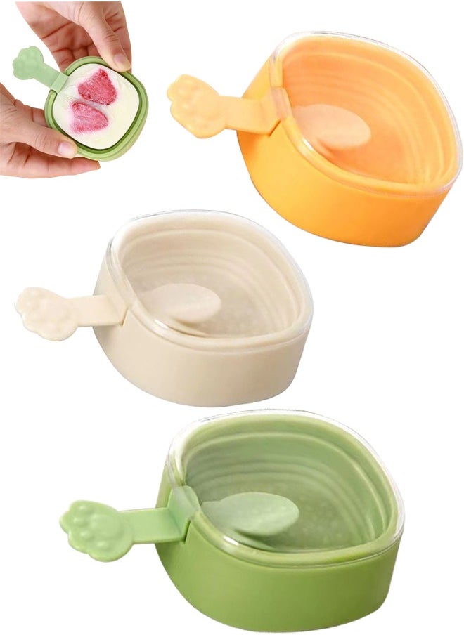 Generic - 3 Pieces Easy Release Ice cream Silicone Mold With Lid Cartoon Ice Cream Popsicle Silicone Grinder Popsicle Mold ice Cube Maker Dessert DIY - Image 1