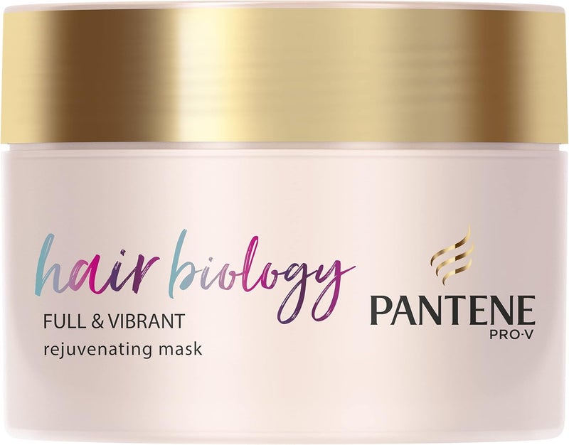 Pantene Hair Biology Hair Mask Full and Vibrant Rejuvenating Hair Thickener Mask Hair Repair Treatment For Fine Thinning and Coloured Hair 0 Parabens Colourants and Mineral Oils 160ml