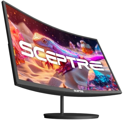 Sceptre شاشة سكترا المنحنية 27 بوصة برايم حتى 100 هرتز 1080 بكسل HDMI x2 VGA 99% sRGB مكبرات صوت مدمجة، R1500 آلة سوداء 2025 (سلسلة C275W-1920RN) - Image 1