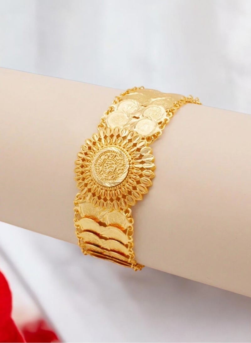 GOLDMAX Elegant 21k Gold Plated Bracelet For Women Size 20 + 4cm - Image 1