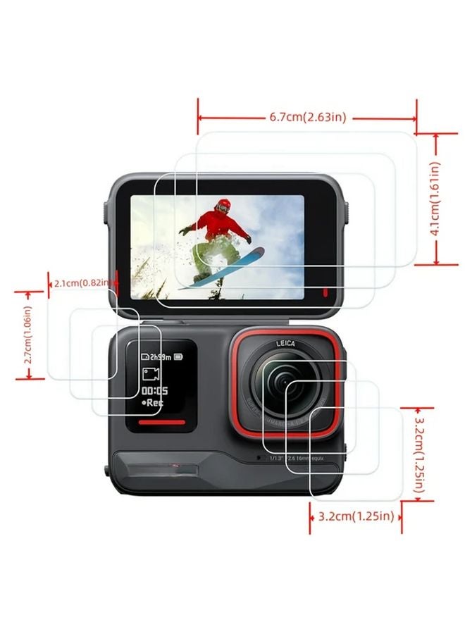 Insta360 ACE Pro Screen Lens Protector Kit 9H Tempered Glass 3 Pack HD Scratch Resistant - Image 5