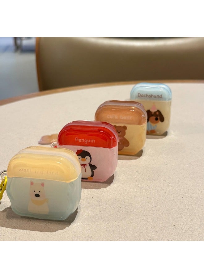Loquat Cartoon Jellycat Animal Applicable Airpods Pro2 Silicone Protective Cover 3 Generation Earphone Cover 1/2 Generation Cute-Color:Blue Sausage Dog = Pendant-Model:Airpods 3rd Generation - Image 4