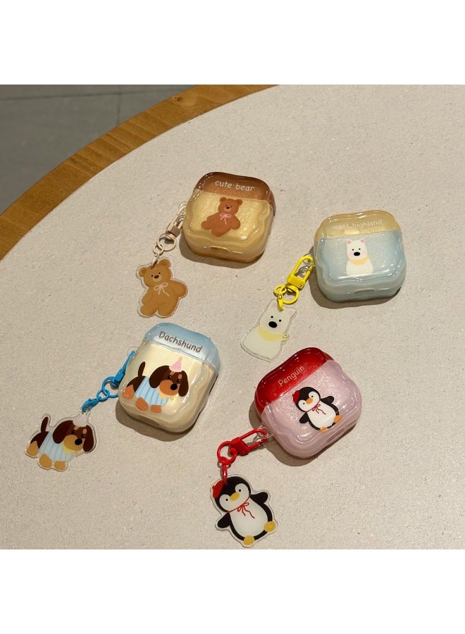 Loquat Cartoon Jellycat Animal Applicable Airpods Pro2 Silicone Protective Cover 3 Generation Earphone Cover 1/2 Generation Cute-Color:Blue Sausage Dog = Pendant-Model:Airpods 3rd Generation - Image 3