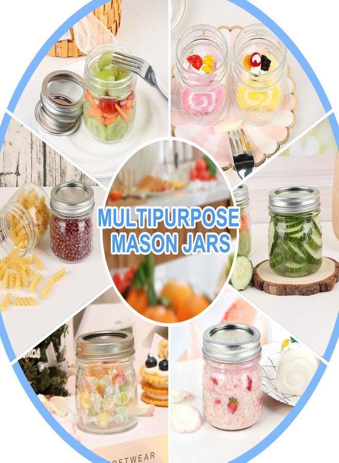 PINIWON Vintage Mason Jars 8 oz with Lids and Bands, 12 Pack Regular Mouth Half Pint Canning Jars, Small Mason Jars for Jam Jelly Honey DIY Projects, Labels, Tags, Brush & String Included - Image 5