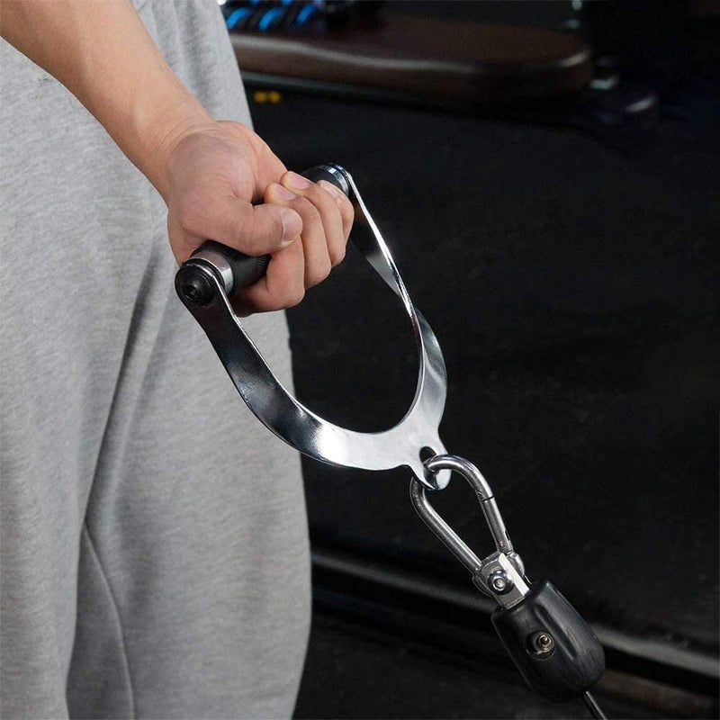 Roxan Solid D Handle Gym Handle Heavy Duty Ground Pulley D Handle Gym Cable Attachment Option Cable Cross D Handle Triceps Rope Seated Row Equipment Spare Parts Set of 1 Piece - Image 2