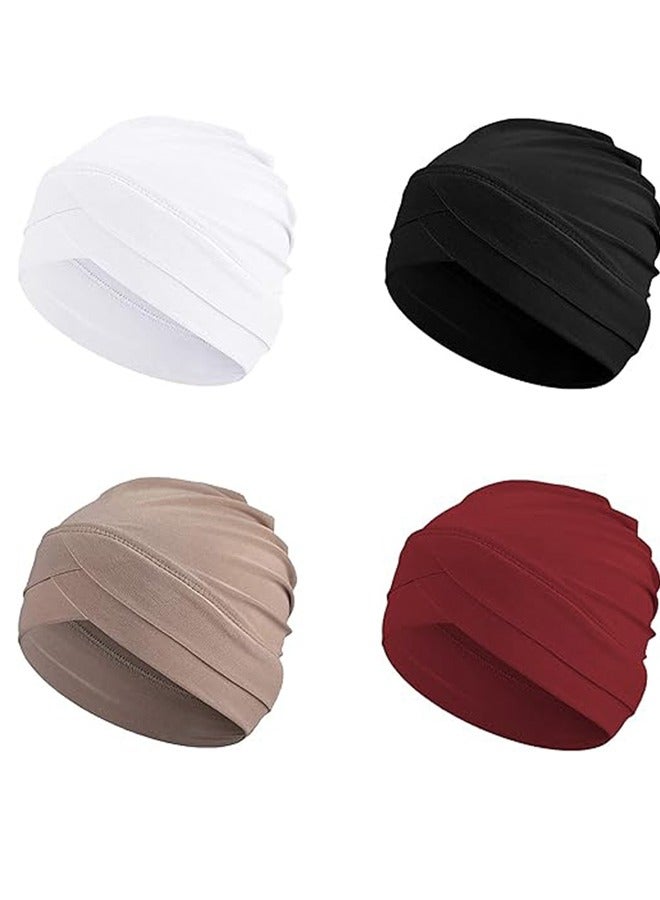 GUSGU المرأة 4 قطعة غطاء الرأس ، وخفيفة الوزن مرنة غطاء الرأس ، غطاء الرأس الكيميائية - Image 1