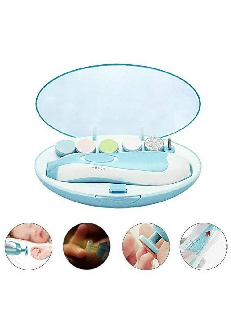 نقطة التسوق مقص أظافر كهربائي للأطفال - مجموعة مقصات أظافر ومبرد 6 في 1 للأطفال مع ضوء LED، محمولة وخفيفة الوزن، آمنة للمواليد الجدد والأطفال الصغار والأطفال والبالغين - تتضمن 6 رؤوس طحن وتلميع - Image 3