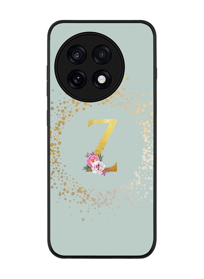 Stylizedd For OnePlus 13R / Ace 5 Pro Case,Slim fit Camera Protection, Shockproof Thin Phone cover  - Custom Monogram Floral - Z  (Light Grey )