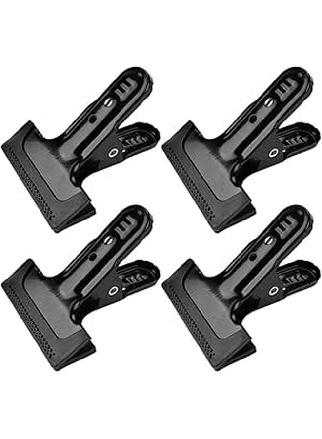 4Pcs Black Metal Photography Backdrop Clips Powerful Background Cloth Clamps For Studio Photo Shoot Video Recording - Image 1