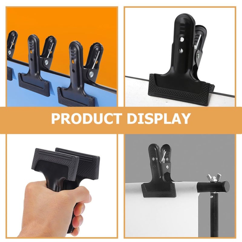 4Pcs Black Metal Photography Backdrop Clips Powerful Background Cloth Clamps For Studio Photo Shoot Video Recording - Image 4