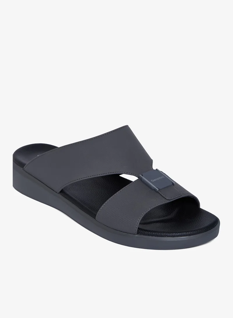 Geoomnii GREY Geoomnii Men’s Arabic Sandals – Comfortable Casual Leather Slide Sandals for Everyday Wear for Men | Best Price UAE