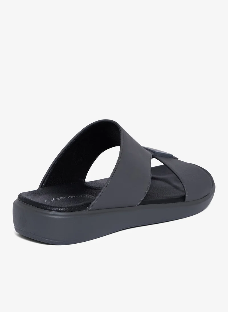 Geoomnii GREY Geoomnii Men’s Arabic Sandals – Comfortable Casual Leather Slide Sandals for Everyday Wear for Men | Best Price UAE