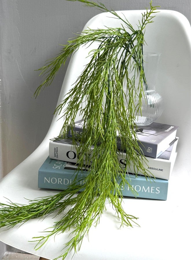 QFSH 2Pcs Artificial Hanging Greenery Plant Realistic Fern Branch for Wedding Decor Indoor Wall Art Jungle Party Home Decoration - Image 1