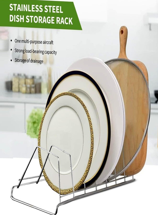 GRIDKITCHEN Plate Rack/Dish Stand/Utensil Rack/Lid Holder for Kitchen Shelves - 5 Section (Metal,Pack of 2) - Image 2